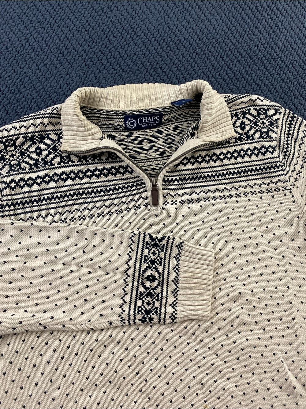 Vintage Chaps by Ralphen Quarter-Zip Sweater - Picture 2 of 8